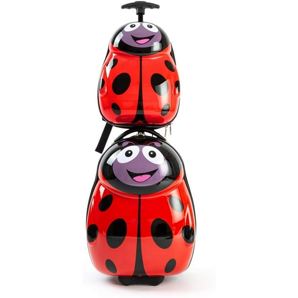 Great for Girls and Boys Smooth Rolling Wheels Kiddietotes Kids Carry-on Luggage Ladybug